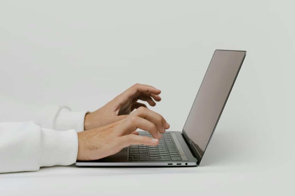 Illustration showing AI-generated content and human copywriting working together to create authentic brand storytelling