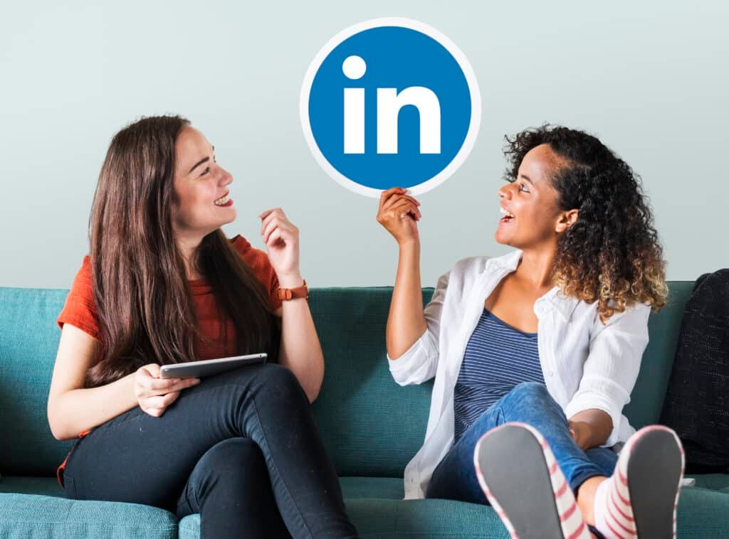 Team reviewing LinkedIn marketing strategy