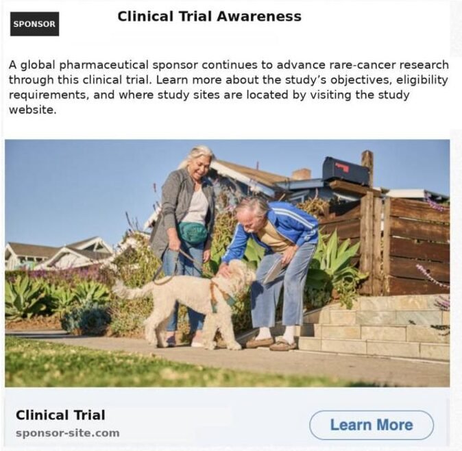 LinkedIn sponsored post for a pharma clinical trial